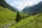 European alps landscape of Schwarzachtal valley in Zillertal (Austria)