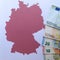 european banknotes and background with Germany map silhouette