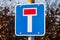 European Blue Dead End Traffic Sign