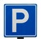 European blue parking sign