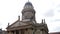 European buildings, French Cathedral closeup in slow motion on famous square Gendarmenmarkt