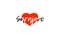 European capital city sarajevo love heart text logo design