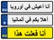 European car number plates with Arabic inscriptions