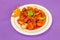 European Chinese restaurant popular recipe. Sweet and sour pork with vegetables