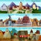 European Cityscapes Banners Set