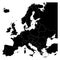 European continent map. Country borders and europe. Isolated vector illustration in black color.