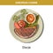 European cuisine meat steak traditional dish food vector icon for restaurant menu