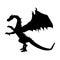 European dragon silhouette, isolated on white