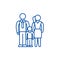 European family line icon concept. European family flat  vector symbol, sign, outline illustration.