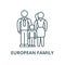 European family line icon, vector. European family outline sign, concept symbol, flat illustration