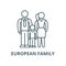 European family vector line icon, linear concept, outline sign, symbol