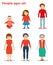 European female in different age categories. Baby, child, teenager, young, adult, old