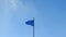 European flag waving over sunny blue sky background,economic europe union symbol