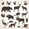 European forrest wild animals collection