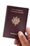 European French Passport With Hand