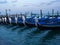 European Gondolas on waterfront, Venezia Italy