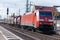 European good train passes a german train station in Fuerth.