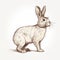 European Hand Drawn Rabbit Illustration In Hyperrealistic Style