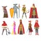 European Medieval Characters Set, Old Witch, Knight, Archer, King, Princess, Executioner, People in Historical Costumes