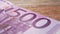 European money five hundred euros. Paper cash banknote close up.