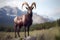 European mouflon Ovis aries musimon illustration. Generative AI