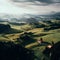 European mountain Landscape image drone view.