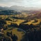 European mountain Landscape image drone view.