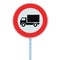 European No Goods Vehicles Warning Road Sign, Isolated Closeup