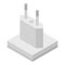 European power plug icon, isometric style