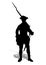 European soldier of the 18th century silhouette