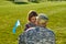 European soldier with his daughter.