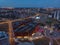 European Solidarity Centre at night from above