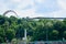 European square in Kyiv, view from Dnieper river