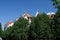 European style buildings with gable roof - alpine style architecture, in the town of Ifrane, Morocco