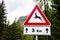 European Traffic Sign Warning against Wildlife on the Road