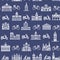 European travel icons pattern