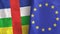 European Union and Central African Republic two flags textile cloth 3D rendering