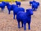 European Union colored blue Sheeps. Exhibition Event for EU election. On a Marketplace in Sindelfingen, Baden-Wuerttemberg,