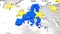 European Union countries, rotating stars - 4K animation