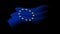 European union flag animated stylized watercolor. Waving eu flag color stripes. State patriotic banner of european union. Design
