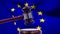 European union flag with judge gavel