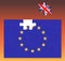 European Union flag missing United Kingdom Great Britain jigsaw puzzle piece, Brexit, EU sunset