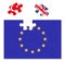 European Union flag missing United Kingdom Great Britain jigsaw puzzle piece, Brexit, EU sunset, Turkey in, replacement