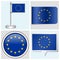 European Union flag - set of sticker, button