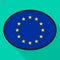 European Union flag speech bubble, social media communication si