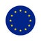 European Union flag. Yellow stars over blue background. EU symbol. Vector