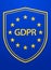 European Union General Data Protection Regulation illustration. Concept security technology with shield. EU GDPR symbol