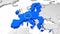 European Union map and flag - 3D 4K animation