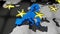 European Union map and flag, rotating stars - 4K animation