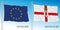European Union and Northern Ireland flags, vector illustration